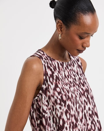 Linen Mix Sleeveless Shift Dress