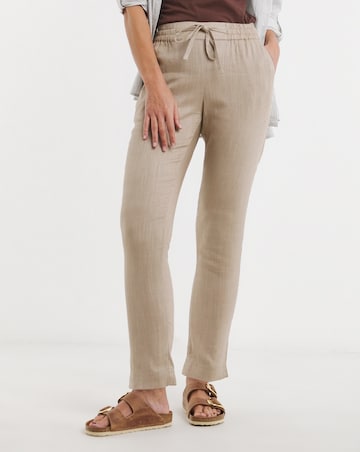 Truffle Linen Mix Tapered Trousers