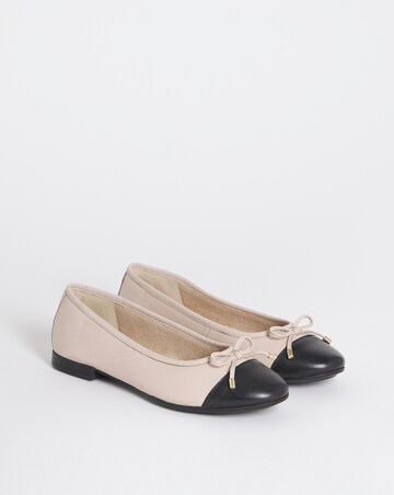 Vine Leather Ballerina With Toe Cap - Wide Fit (E)