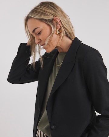 Black Linen Mix Blazer