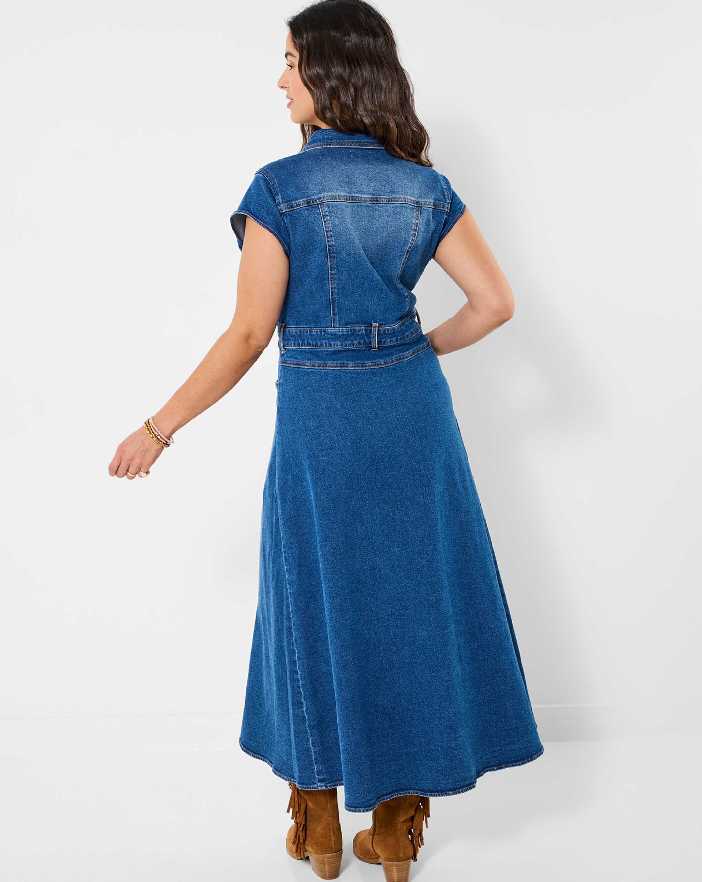 joe browns denim dress Joe Browns Belted Stretch Denim Dress