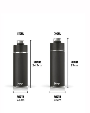 Ninja Thirsti Carbonated 700ml 24oz Bottle with Carbonation Lid in Black