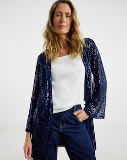 Sequin Longline Cardigan