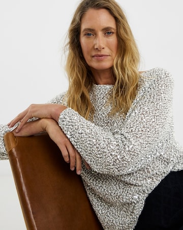 Mono Sequin Popcorn Slouch Top