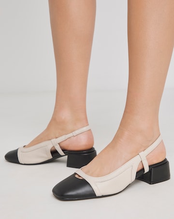 Manila Block Heel Slingback Shoes - Wide Fit (E)