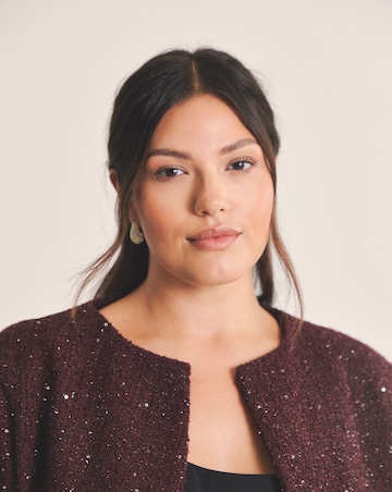 Simply Be Boucle Collarless Jacket With Wool