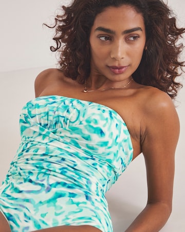 MAGISCULPT Medium Control Aqua Print Bandeau Swimsuit