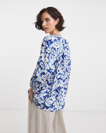 Collarless Button Through Blouse