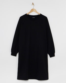 Black Crew Neck Sweat Dress