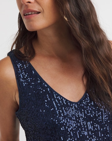 Navy Sequin Vest