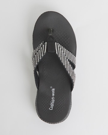 Cushion Walk Crystal Toe Post Sandals EEE Fit