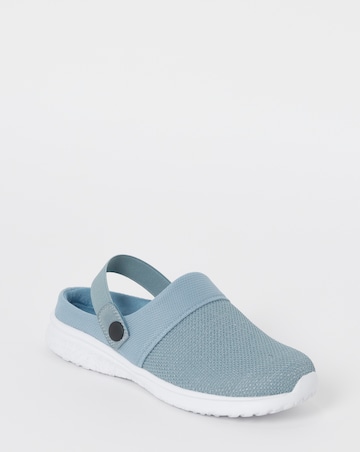 Cushion Walk Blue Glitter Back Strap Clogs - Extra Wide Fit (EEE)