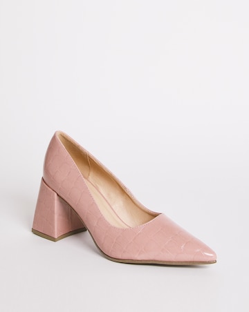 Croc Heeled Shoe - Wide Fit (E)