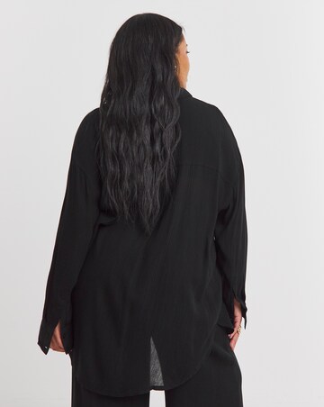 Simply Be Black Crinkle Shirt