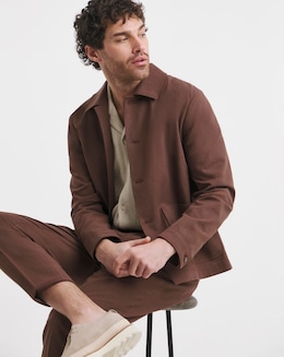Linen Blend Utility Tailored Jacket