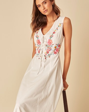 Nobody's Child Terra Midi Dress Embroidered