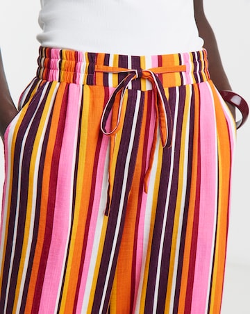 Linen Mix Wide Leg Trousers