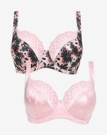 Pretty Secrets 2 Pack Laura Floral Full Cup Wired Bras B-H