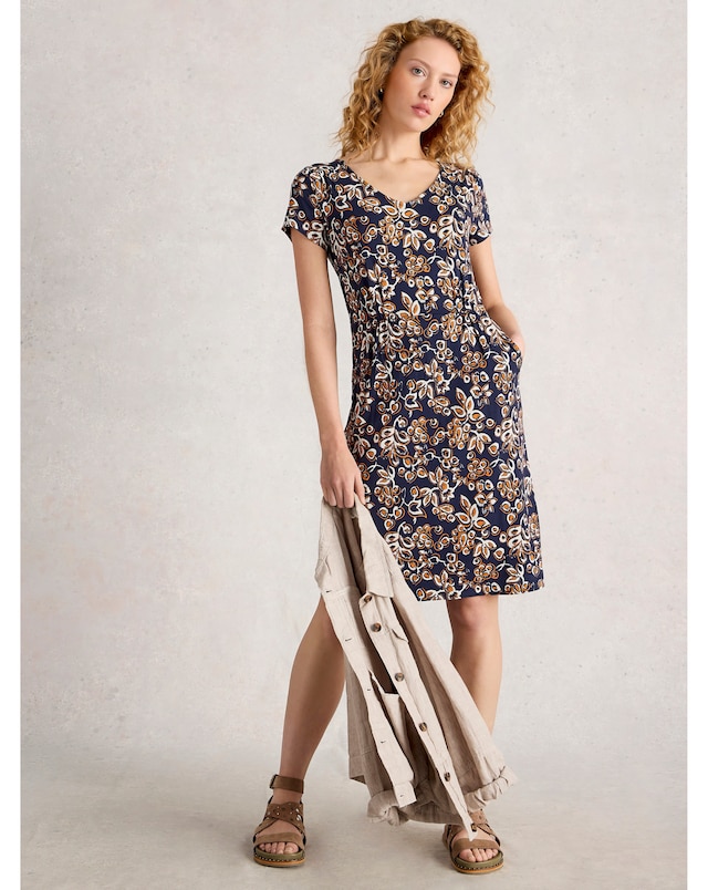White Stuff Tallie Gathered Waist Jersey Dress