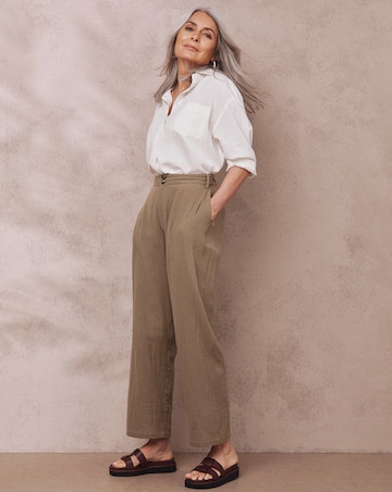 Julipa Truffle Ankle Grazer Pure Cotton Trouser