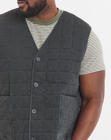 Charcoal Square Cotton Quilt Gilet