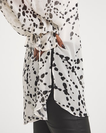 Joanna Hope Print Tie Sleeve Blouse