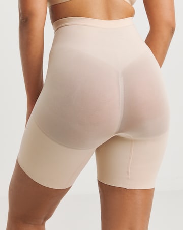 Spanx Everyday Seamless Medium Control Mid Thigh Short Soft Nude