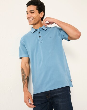 FatFace Short Sleeve Pique Polo (Regular & Tall) - Blue