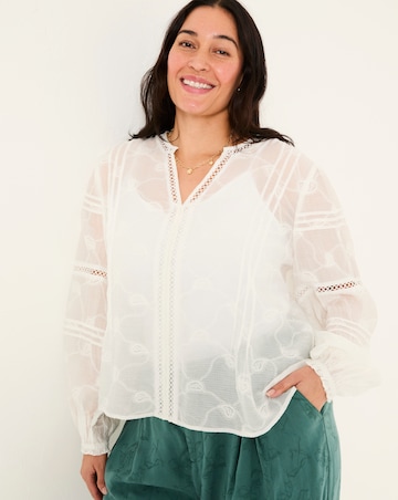 FatFace Copper & Black Jasmine Decorative Blouse