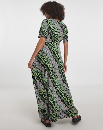 Crinkle Midi Empire Dress with Side Ties