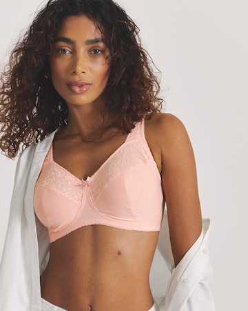 Pretty Secrets (2 Pack) New Sarah Cotton Full Cup Non Wired Bras (B-G) Blush/Wht