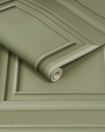 Fresco Wood Panel Sage Green Wallpaper