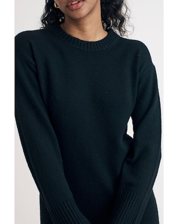 Nobody's Child Black Oversized Crew Knitted Jumper Midi Dress