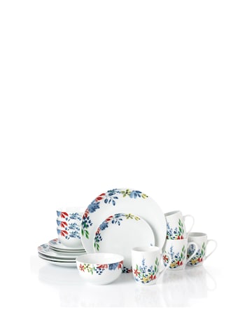 Waterside Watercolour Floral 16 Piece Dinner Set