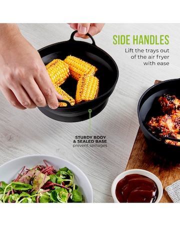 Tower Set of 2 Round Foldable Air Fryer Trays