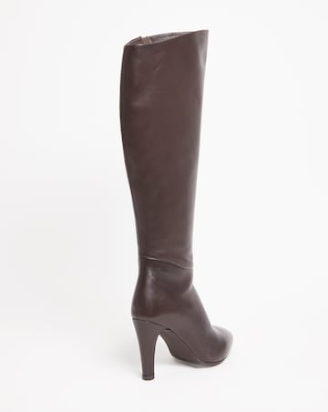 Leather High Leg Side Zip Boot E Fit Standard Calf