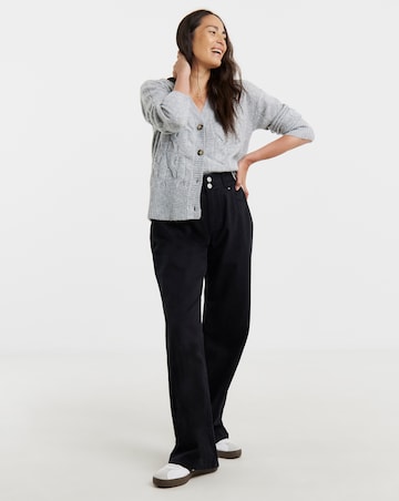 Grey Marl Cable Cardigan