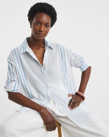 Blue Stripe Cotton Shirt