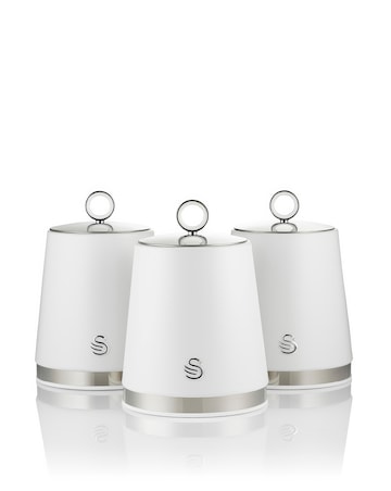 Swan Serenity Set of 3 Canisters White
