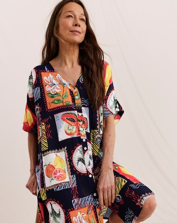 Julipa Button Through Crinkle Shift Dress