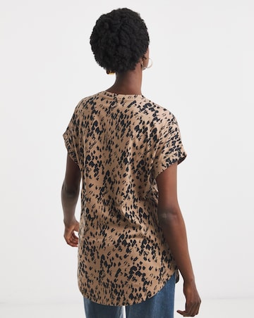 Longline Curved Hem Short Sleeve