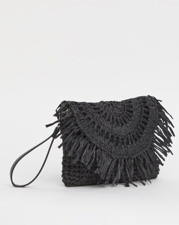 Fringe Raffia Oversized Clutch Bag