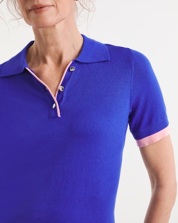 Contrast Short Sleeve Collar Jumper