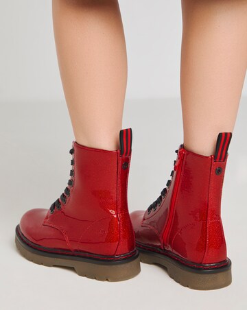 Heavenly Feet Justina Lace Up Chunky Boot Wide E Fit