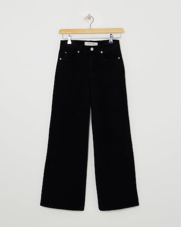 Washed Black Wide Leg Jeans