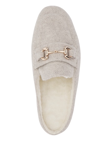 Mule Slipper with Snaffle Trim - Wide Fit (E)