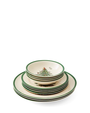 Spode Christmas Tree 12 Piece Dinner Set