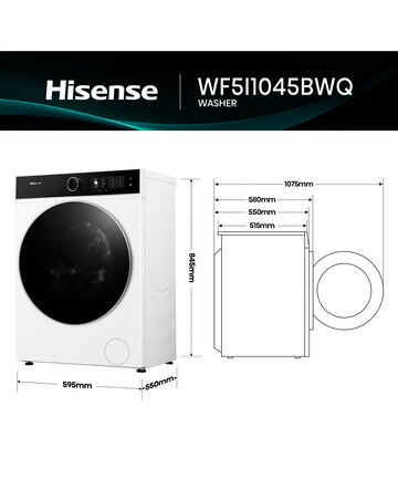 Hisense KitchenFit 5i Series WF5I1045BWQ 10.5kg Washing Machine - White