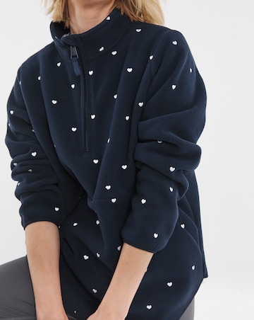 Embroidered Quarter Zip Longline Fleece