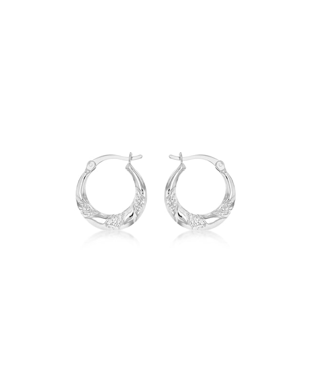 Sterling Silver Rope Hoop Earrings
